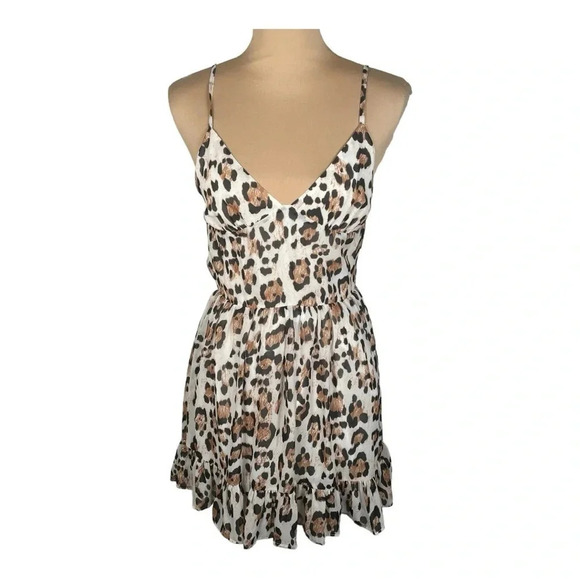 Blue Life Dylan Leopard Animal Print Backless MINI Dress Size Small NWT - Picture 3 of 9